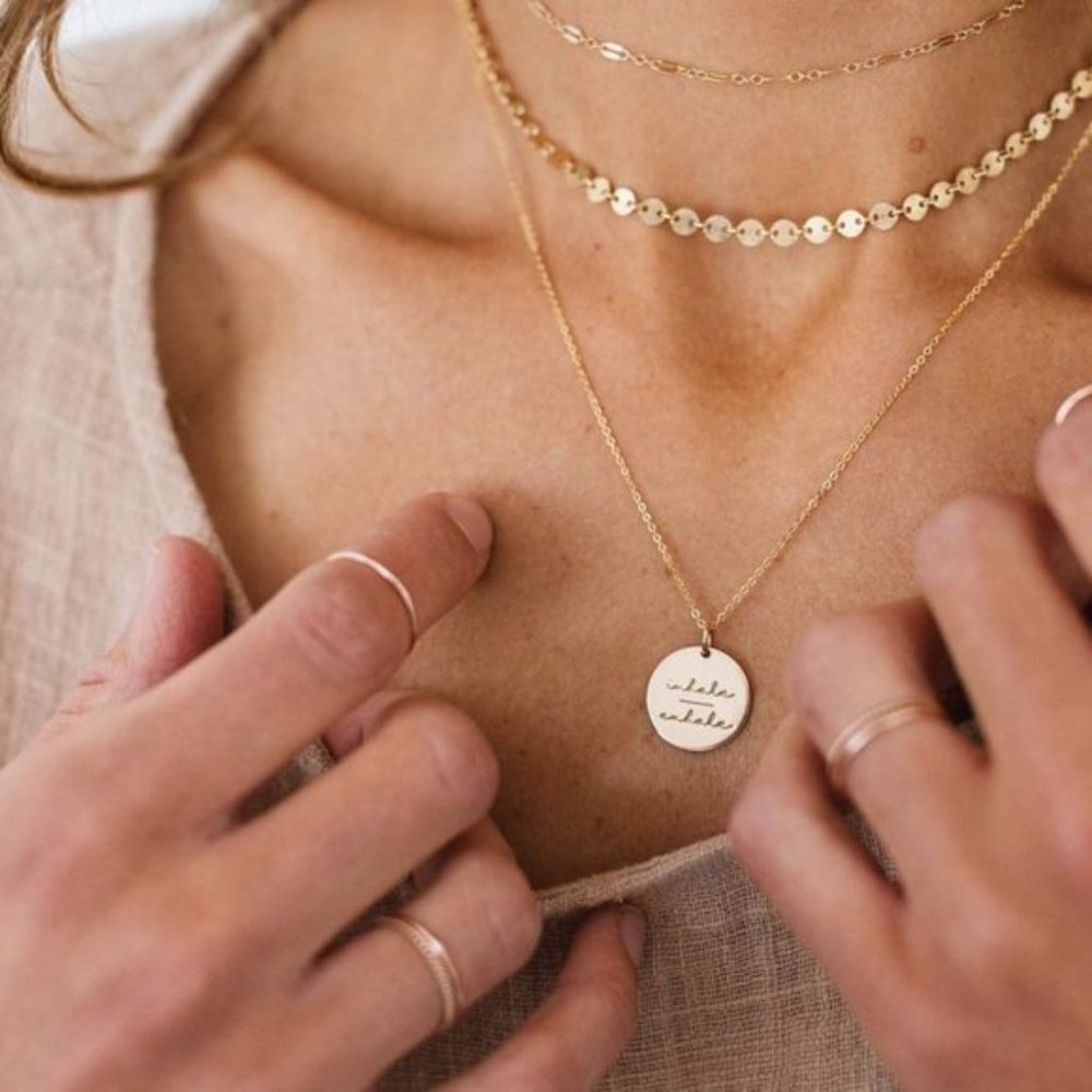 Inner Peace Mantra Minimalist Pendant Necklace - Picture 7 of 16